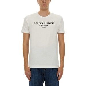 Dolce & Gabbana White Cotton T-Shirt With Stylish Print - NWT